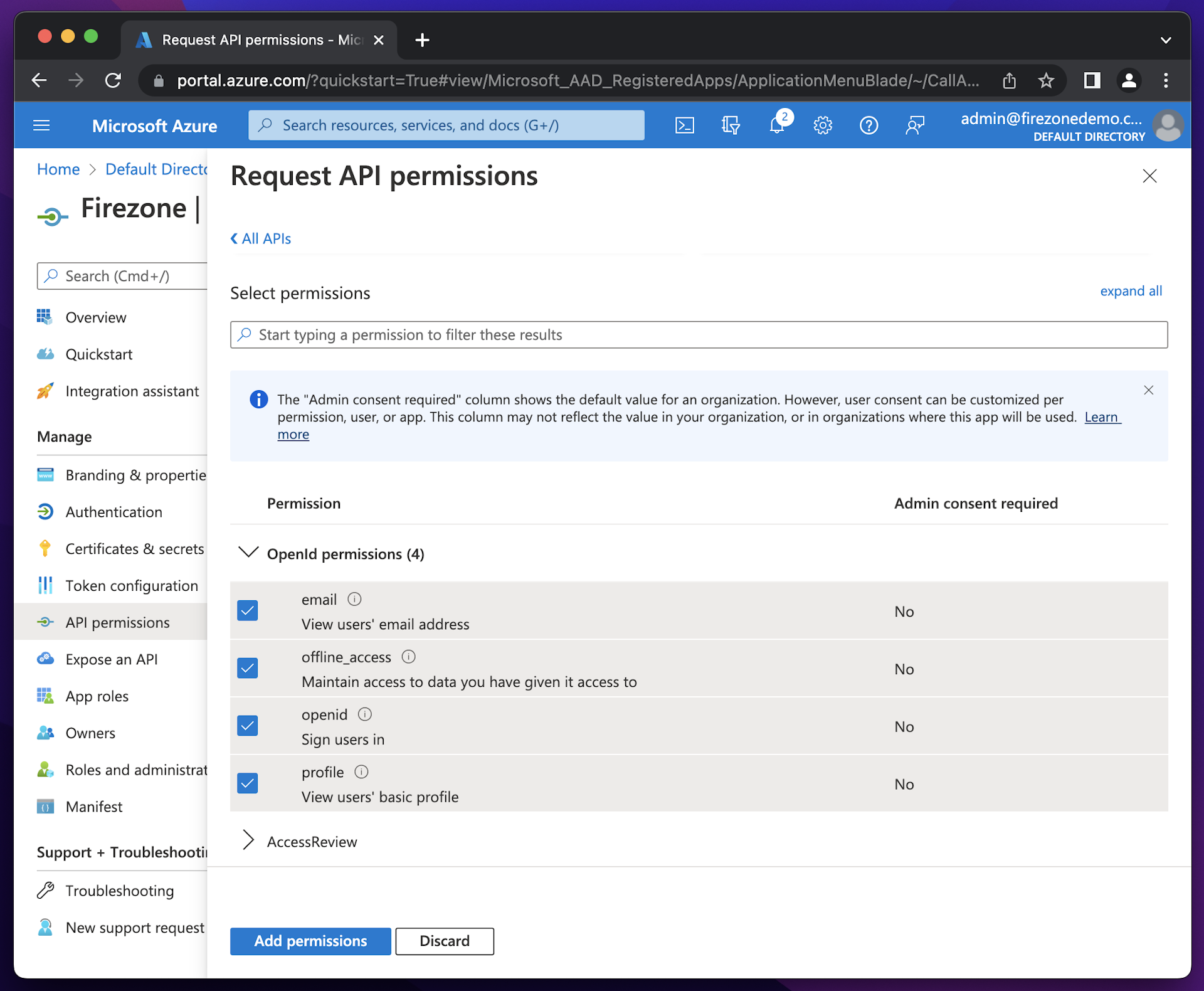 azure permissions